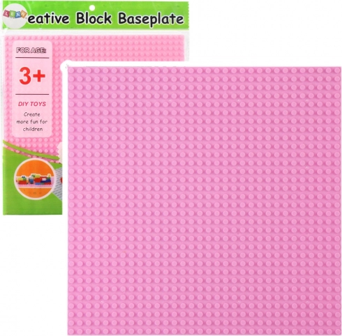 Rožnata konstrukcijska plošča za sestavljanke 25,5 × 25,5 cm