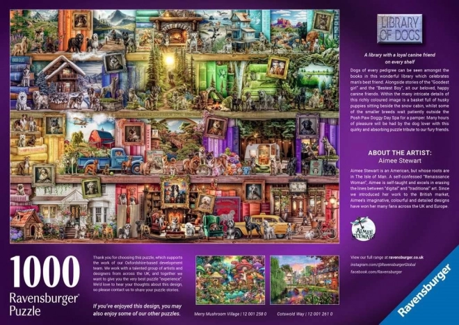 Puzzle 1000 delov – Psi v knjižnici