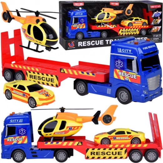 Reševalni set: tovorno vozilo, helikopter in avto