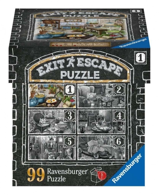 Ravensburger pobeg končna igra EXIT sestavljanka Strašljiva vila: V dnevna soba 99 kosov