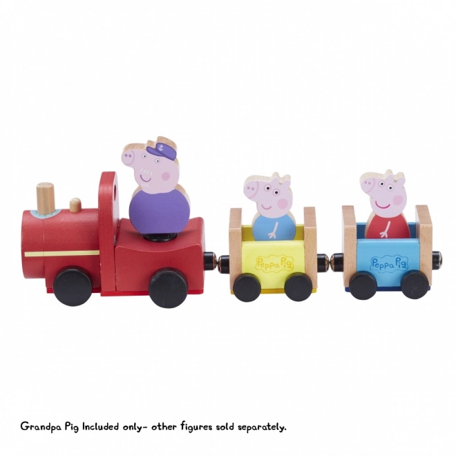 Leseni vlak Peppa Pujsa + figura dedka