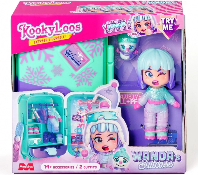 Punčka KookyLoos Wanda v kovčku z zimsko opremo