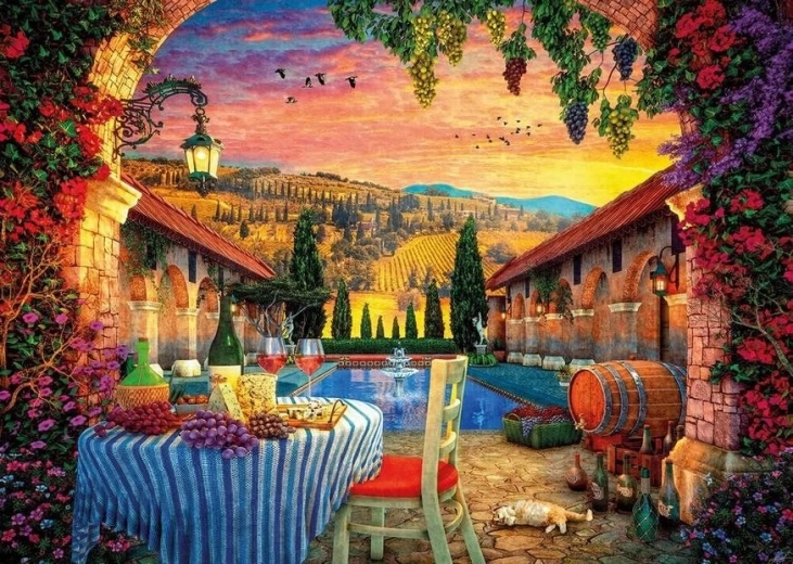 GIBSONS Puzzle Sončni zahod v Toskani 1000 koščkov