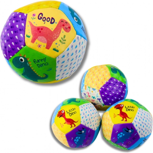 Set mehkih žogic dinozavri 9 cm 3 kosi
