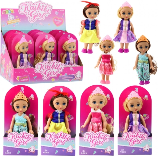 Mini punčka Princeska s krono 17 cm