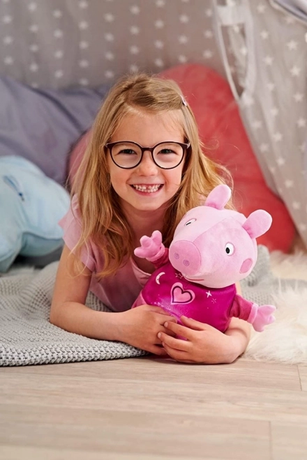 Peppa Pig 2v1 plišasti uspavanka, igranje + svetloba, roza, 25 cm