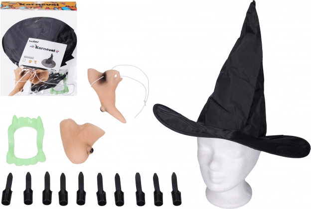 čarovniški kostumski set s klobukom in dodatki