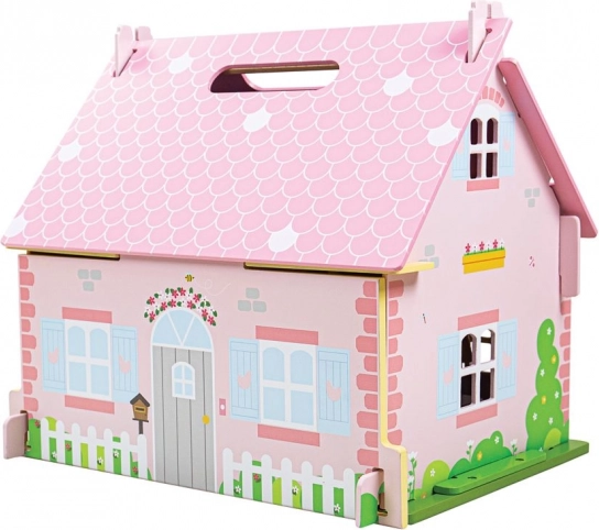 Prenosna lesena hišica za punčke Bigjigs Toys