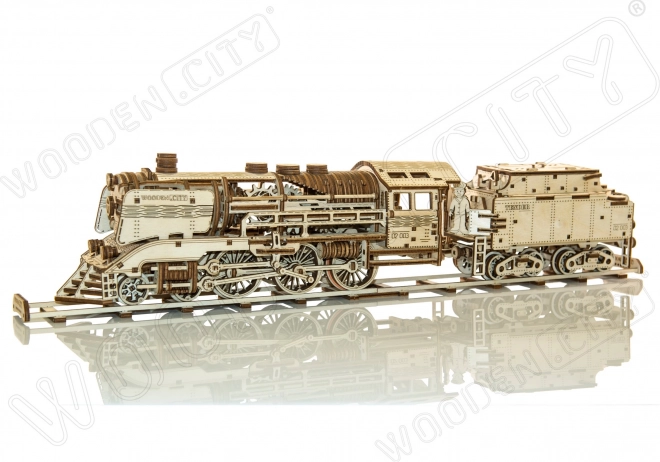 Lesene 3D puzzle WOODEN CITY ekspres s tenderjem in tiri, 580 kosov