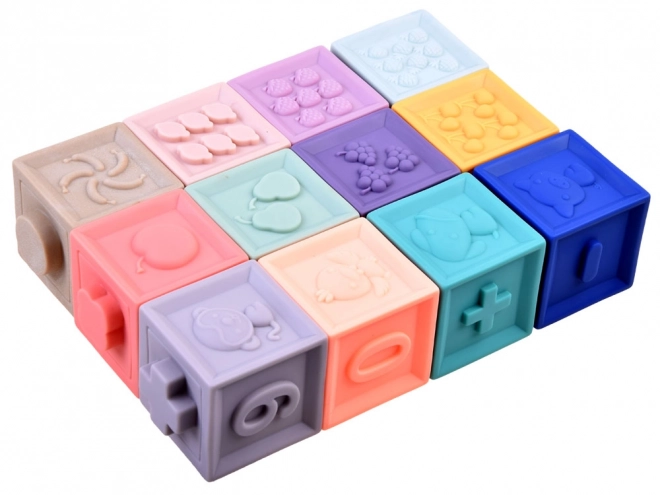 Mehke senzorične kocke za dojenčke 12 kosov