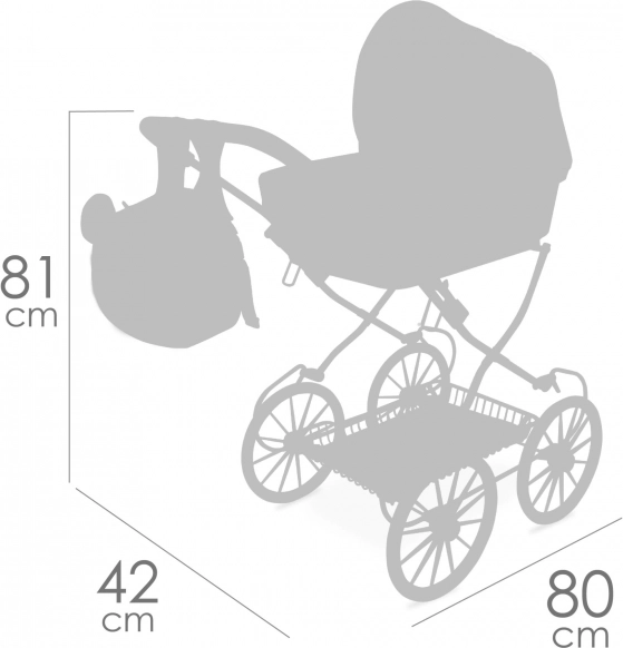 DeCuevas zložljivi voziček za punčke z nahrbtnikom Koala 81 cm