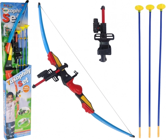 Otroški lokostrelski set s tarčo, 3 puščicami in svetlečim merkom 98 cm