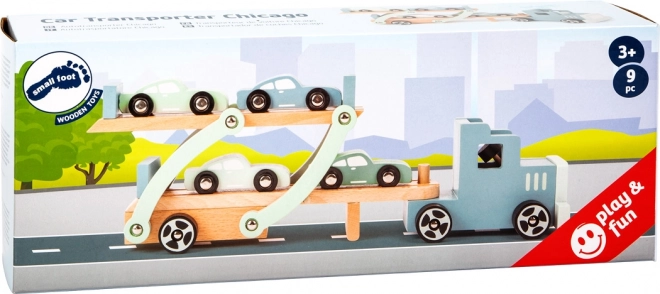 Leseni tovornjak s prikolico za avtomobile Chicago – small foot