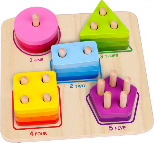 Tooky Toy leseni geometrijski sorter za učenje oblik in štetja