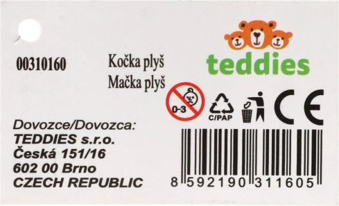 Ležeča plišasta igrača mačka