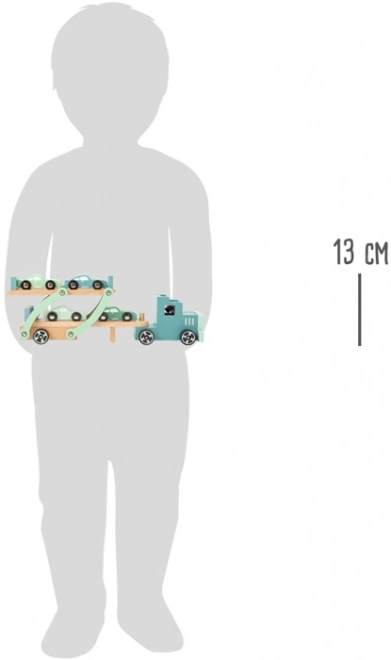 Leseni tovornjak s prikolico za avtomobile Chicago – small foot