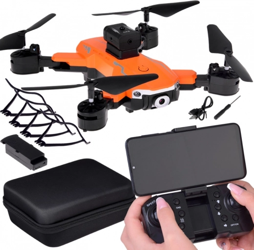 Zložljiv dron z daljinskim upravljalnikom in LED osvetlitvijo