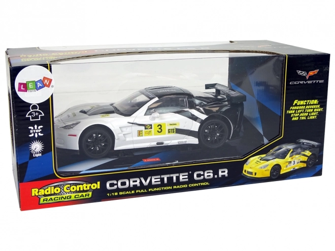 Dirkalni športni avto R/C 1:18 Corvette C6.R Bela 2.4 G Luči