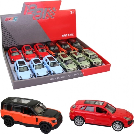 Set avtomobilčkov 1:43 v razstavni škatli za otroke
