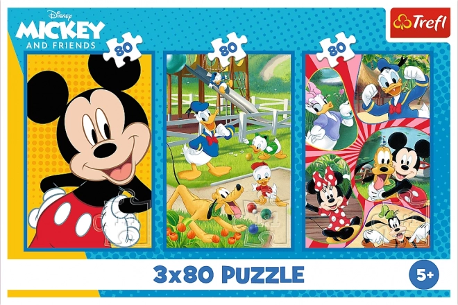 Sestavljanka Ekipa Mickey Mouse 3x80 koščkov