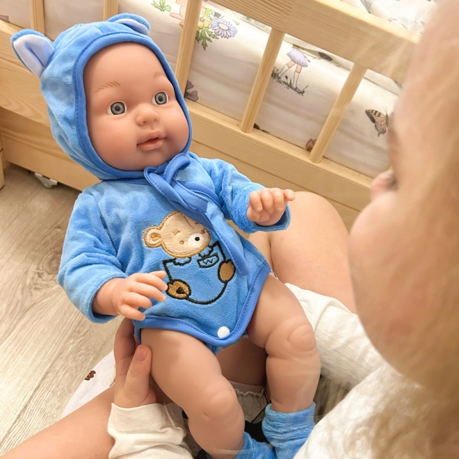 Woopie kraljevska punčka dojenček v oblekici medvedka 46 cm