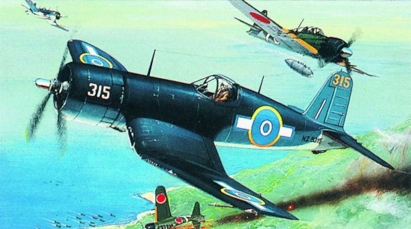Model F4U-1 Corsair 14,1x17,3cm v škatli 25x14,5x4,5cm