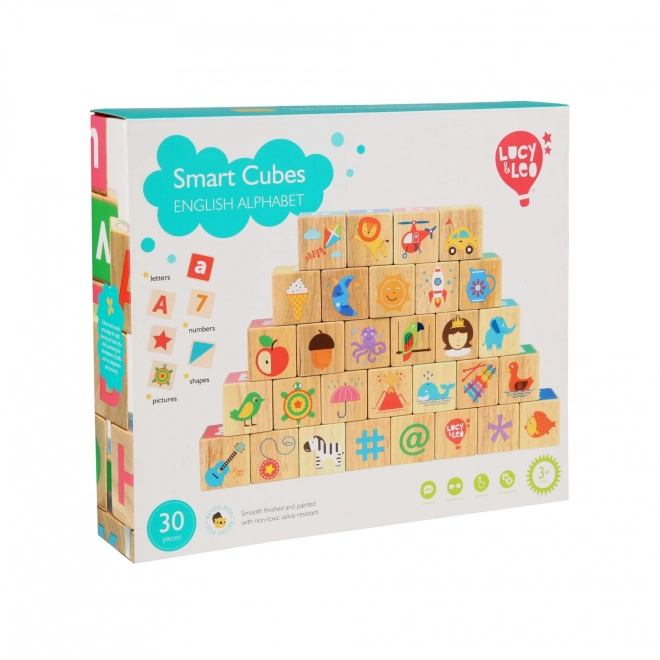 Pametne kocke od Lucy&Leo – Lesena garnitura za učenje angleške abecede
