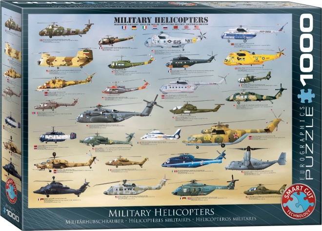 Sestavljanka Vojaški Helikopterji 1000 Delov