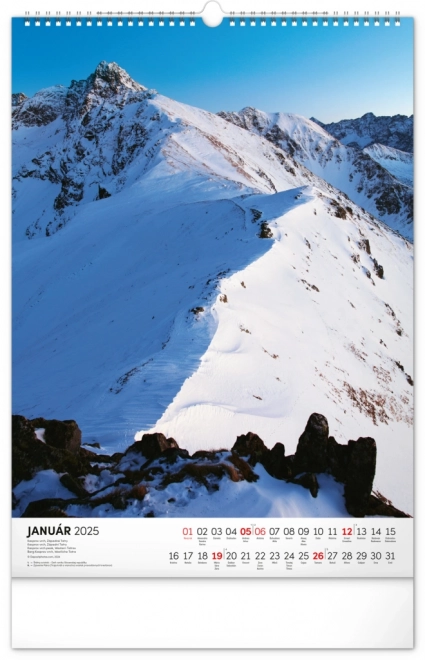 NATIKA Stenski koledar Tatry 2025, 33 x 46 cm