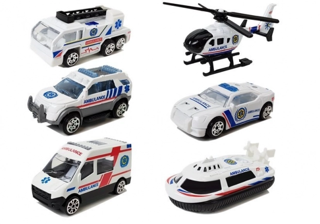 Set reševalnih vozil 1:64 6 kosov