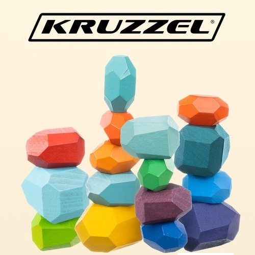Kreativni leseni balansni kamni Kruzzel 22475 - set 16 kos