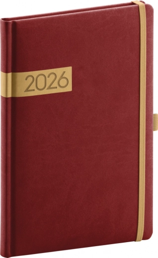 Tedenski dnevnik bordo-zlati 2026