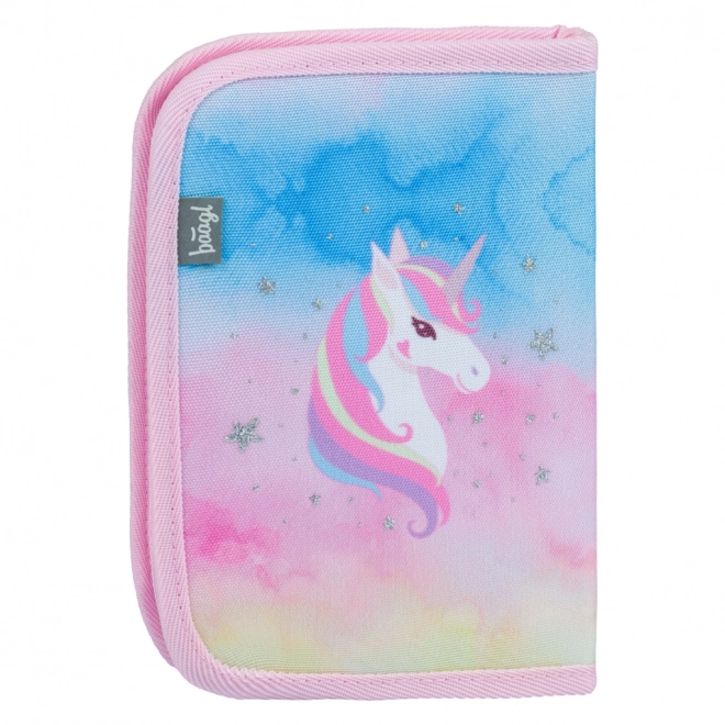 BAAGL Šolski penal klasik dve preklope Rainbow Unicorn