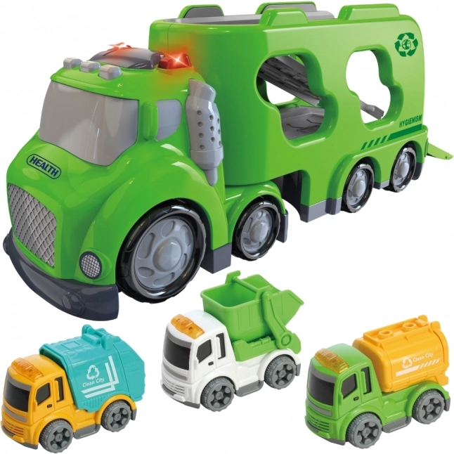 Woopie zelena vlečna služba City Truck z zvočnimi in svetlobnimi učinki