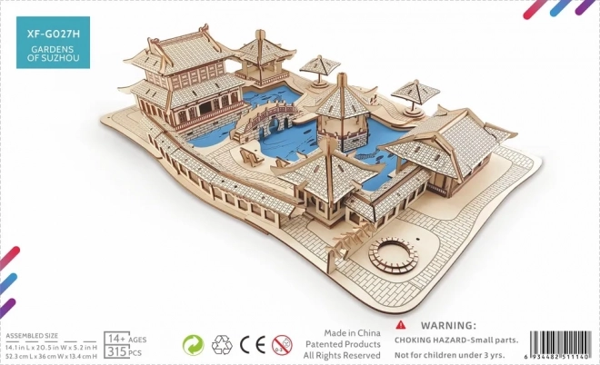 Woodcraft Leseni 3D sestavljanka Vrtovi Suzhou