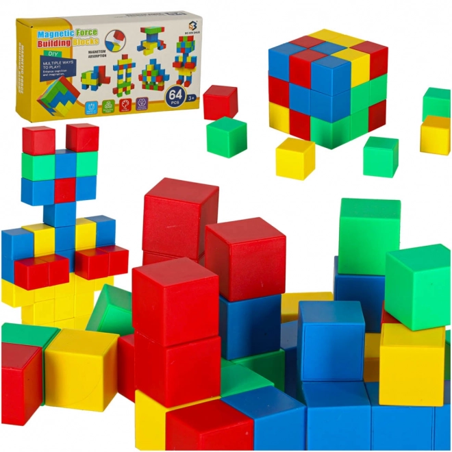 Magnetne gradbene kocke - kubični set 64 kosov