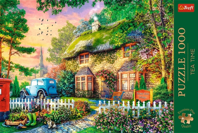 Sestavljanka TREFL Premium Plus: Čas Za Čaj - Sleepy Lane Cottage 1000 kosov