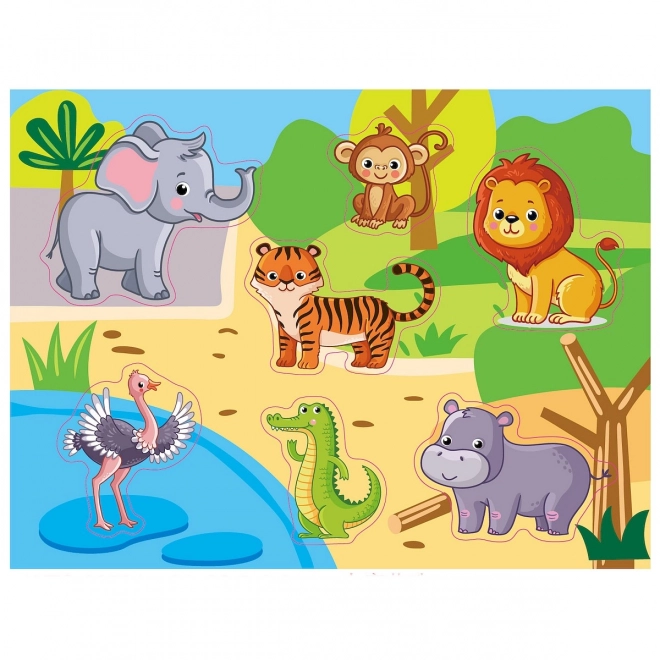 Lesena sestavljanka ZOO