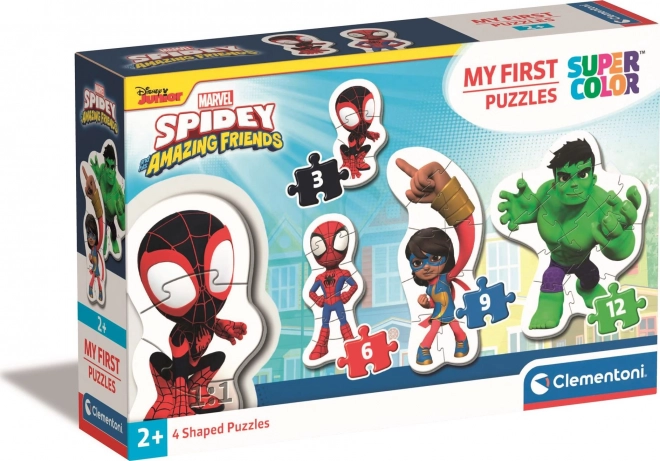 CLEMENTONI Moje prve sestavljanke Spidey in njegovi neverjetni prijatelji 4v1 (3,6,9,12 kosov)