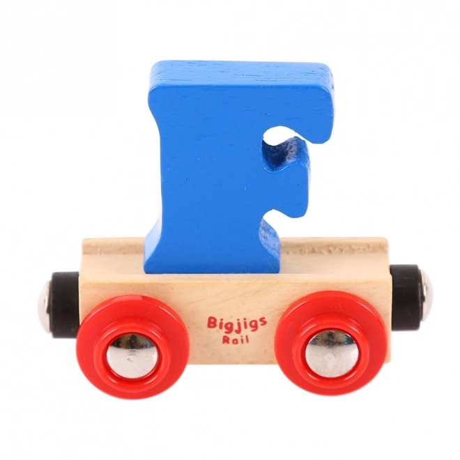 Bigjigs Rail leseni vagón s črko F