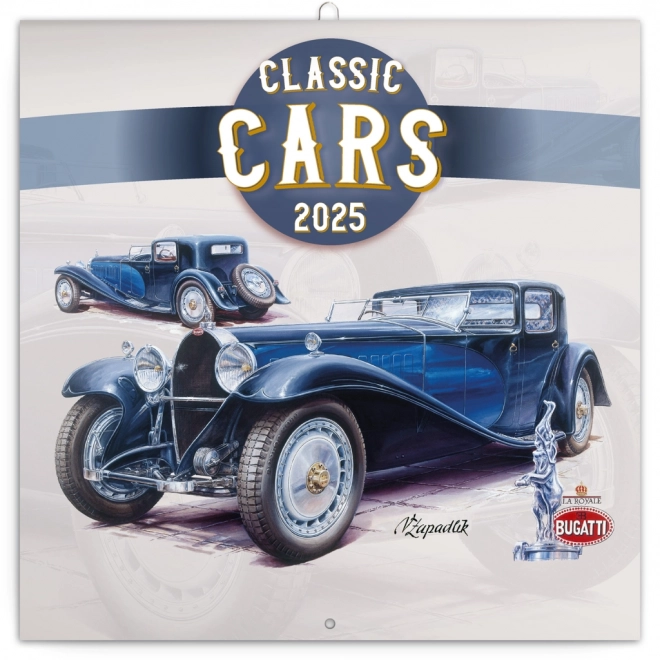 NOTIQUE Koledar s zapiski Classic Cars – Václav Zapadlík, 2025, 30 x 30 cm
