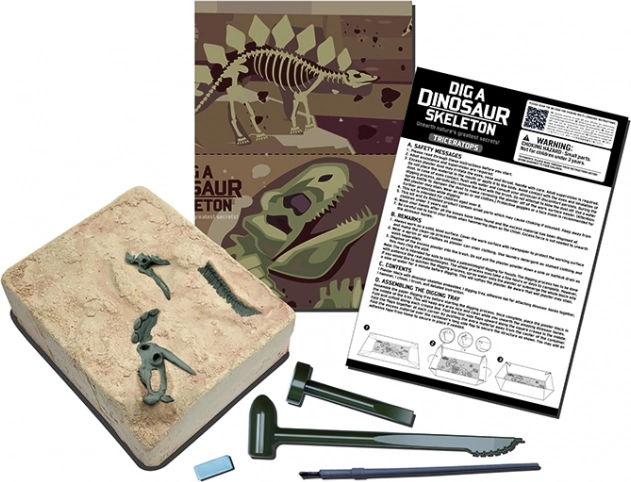 Okostje dinozavra triceratopsa – izkopavalni komplet 4M