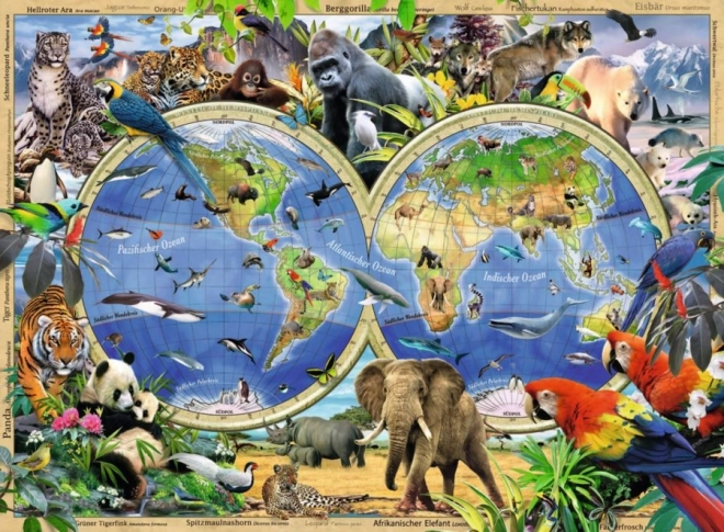 Ravensburger puzzle Svet divjih živali XXL 100 kosov