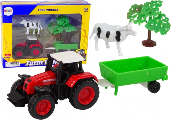 Otroški komplet Traktor s prikolico in kmečkimi živalmi