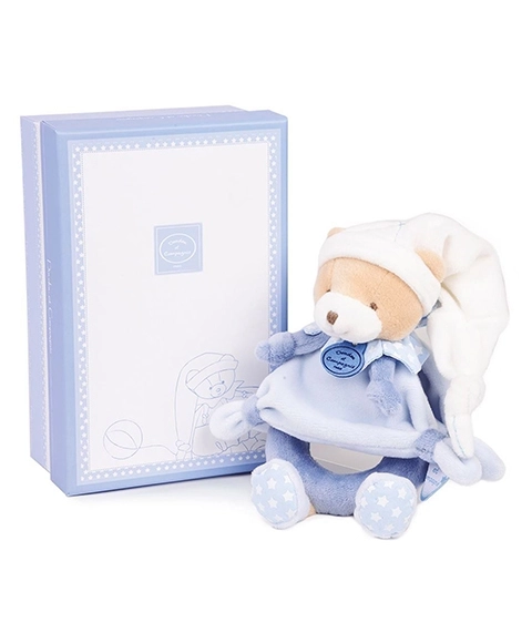 Darilni set Doudou - Plišasti ropotuljica Medvedek