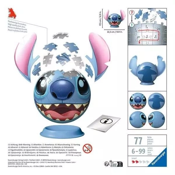 RAVENSBURGER Puzzleball Stitch z ušesi 77 kosov