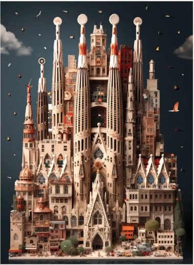 puzzle Sagrada Familia 1000 kosov ANATOLIAN