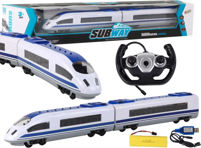 Vlak na daljinsko upravljanje 65 cm Luči R/C Bela