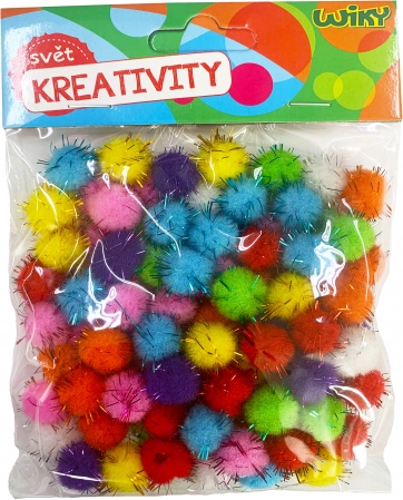 Pompom bleščice 15 mm, 80 kos