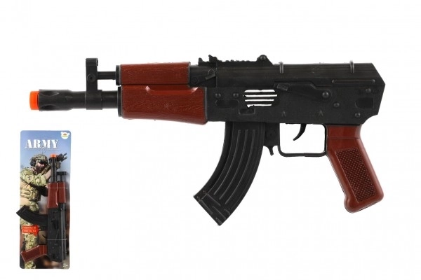 Igrača puščica vojaški ARMY na vztrajnik plastika 29cm na kartonu 14x38x2,5cm